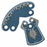 Zelda Link Champion Blue-Gray cloth cape and hood set for LEGO minifigures, two fabric accessories with detailed Hylian patterns
