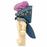 Zelda Link Champion Blue-Gray cloth cape and hood for LEGO minifigure, side view showing the voluminous hood and flowing cape
