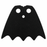 Black scalloped bat-wing cloth cape accessory for LEGO Batman minifigures with five-point superhero design