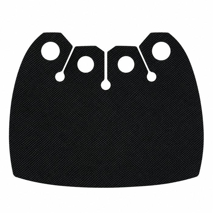 Black over-the-shoulder cloth cape for LEGO minifigures with three attachment holes and wide flowing design
