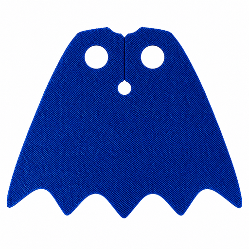 Classic blue scalloped bat-wing cloth cape with subtle shiny finish for LEGO Batman and DC superhero minifigures