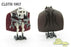 General Grievous inspired villain cape cloth accessory for LEGO® minifigures in white fabric, shown on custom minifigure display