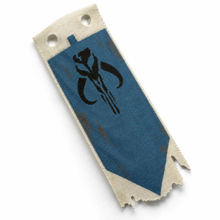 Blue Mandalorian Mythosaur custom cloth banner for LEGO minifigures