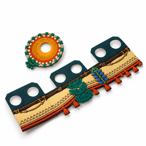 Link Zonaite Armor custom cloth collar and waistguard set for LEGO-compatible minifigures, inspired by Zelda Tears of the Kingdom
